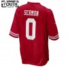 Maillot San Francisco 49ers Trey Sermon 0 Nike Rouge 2021 NFL Draft - Enfant